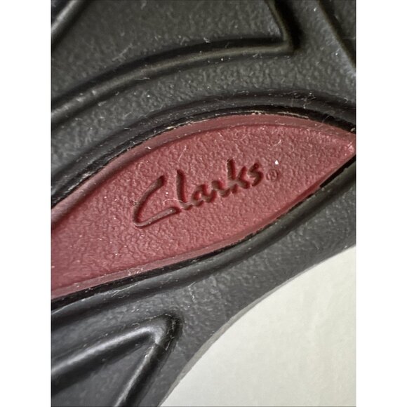 Clarks Women’s Brown Leather Mules Clogs 7.5 N Mid Block Heel Casual Work Shoes - Picture 10 of 11